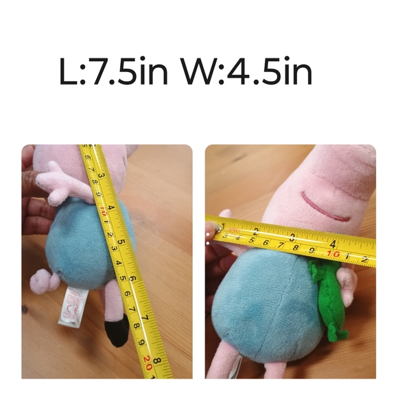 TY Peppa Pig GEORGE THE BROTHER PIG W/ DINOSAUR 7.5" Plush STUFFED ANIMAL Toy - Picture 12 of 14